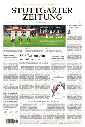 Stuttgarter Zeitung Vom 25.11.2019 – Als EPaper Im IKiosk Lesen