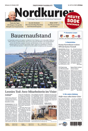 Nordkurier Vom 23.10.2019 – Als EPaper Im IKiosk Lesen