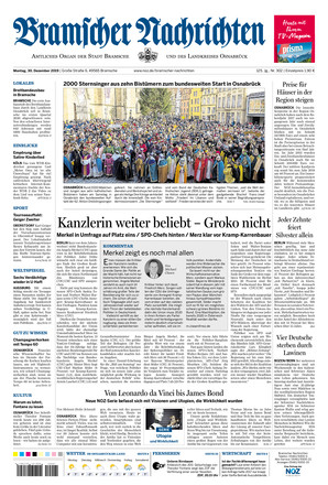 Bramscher Nachrichten Vom 30.12.2019 – Als EPaper Im IKiosk Lesen