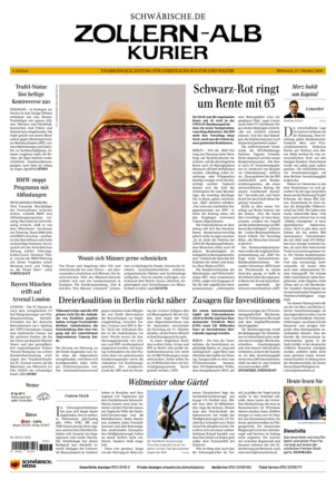 Schwäbische Zeitung Zollern Alb Kurier