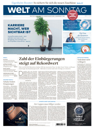 WELT AM SONNTAG Frühausgabe
