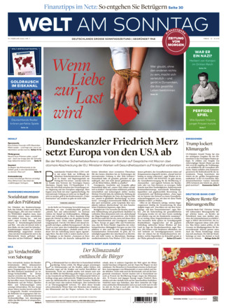 WELT AM SONNTAG Frühausgabe