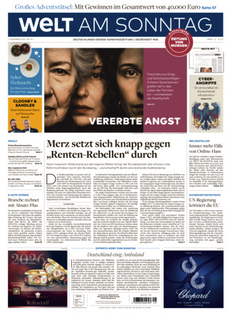 WELT AM SONNTAG Frühausgabe