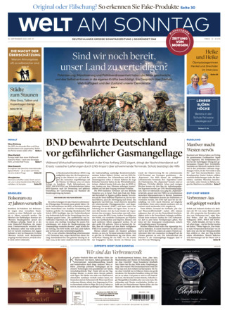 WELT AM SONNTAG Frühausgabe