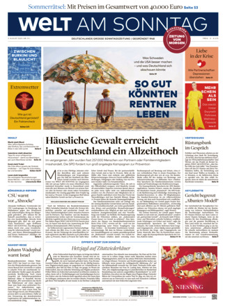 WELT AM SONNTAG Frühausgabe