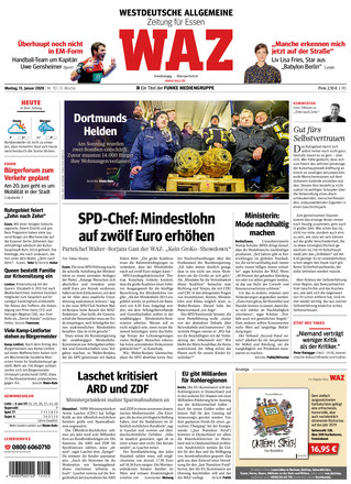 WAZ Westdeutsche Allgemeine Zeitung vom 13.01.2020 als ePaper im