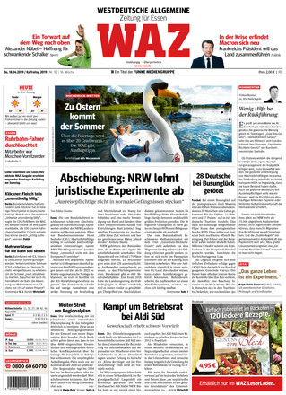 WAZ Westdeutsche Allgemeine Zeitung vom 18.04.2019 als ePaper im